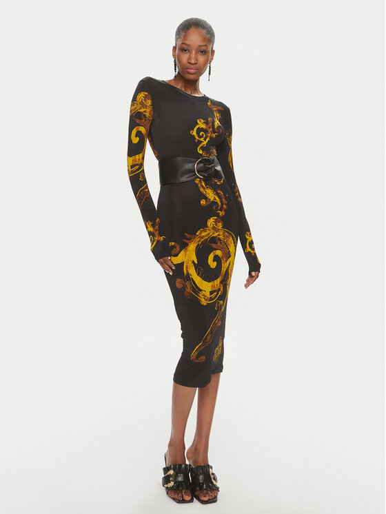 Versace Jeans Couture Versace Jeans Couture Rochie de zi 76HAO9P8 Negru Slim Fit