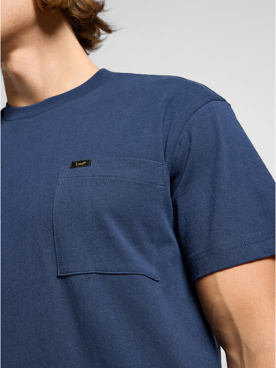 Lee Lee T-Shirt RELAXED POCKET TEE Niebieski Regular Fit