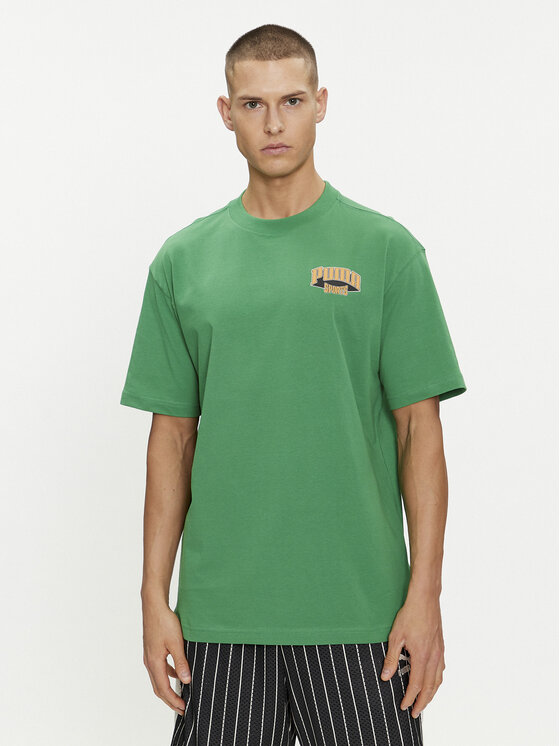 Puma Puma Póló For The Fanbase Graphic 624395 Zöld Relaxed Fit