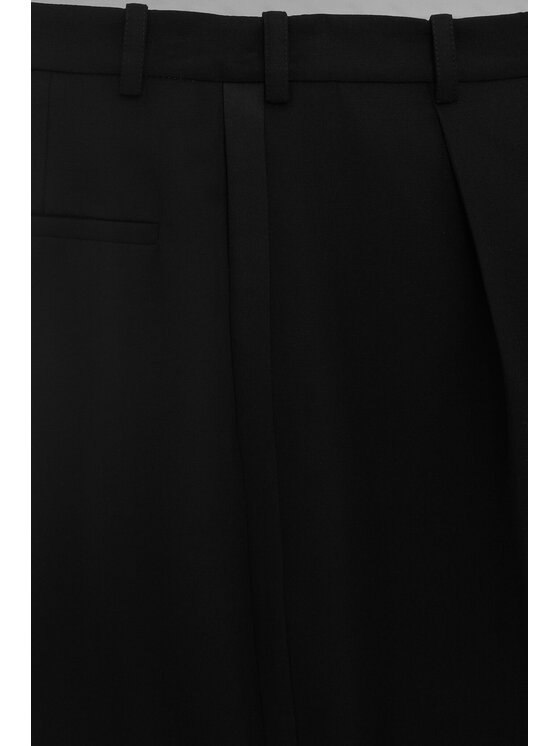 Epuzer Epuzer Pantaloni di tessuto Fringed wool Nero Standard Fit