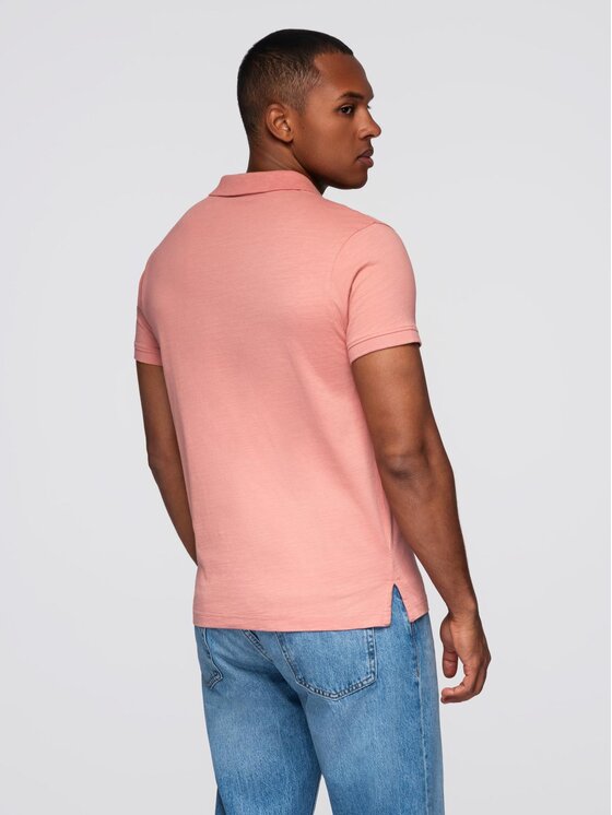 Ombre Ombre Polo OM-POWS-0142 Różowy Regular Fit