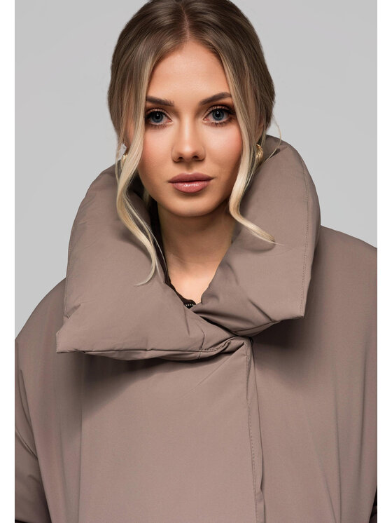 Ombre Ombre Kurtka damska OW-JALP-0101 Beżowy Regular Fit