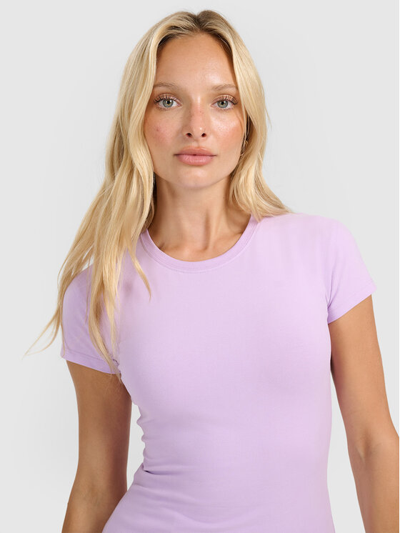 4F 4F T-Shirt SMART OFFICE Fioletowy jasny Slim Fit