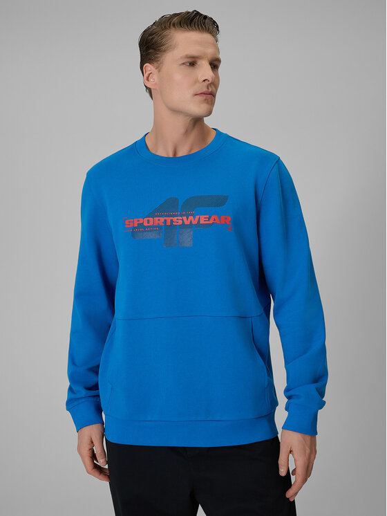 4F 4F Bluza SPORTS CLUB Niebieski Regular Fit