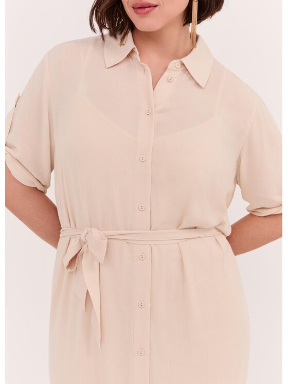 Fiorella Rubino Fiorella Rubino Sukienka koktajlowa 7040T001801N002 Kremowy Regular Fit