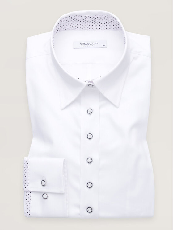 Willsoor Willsoor Koszula 60813 Biały Slim Fit