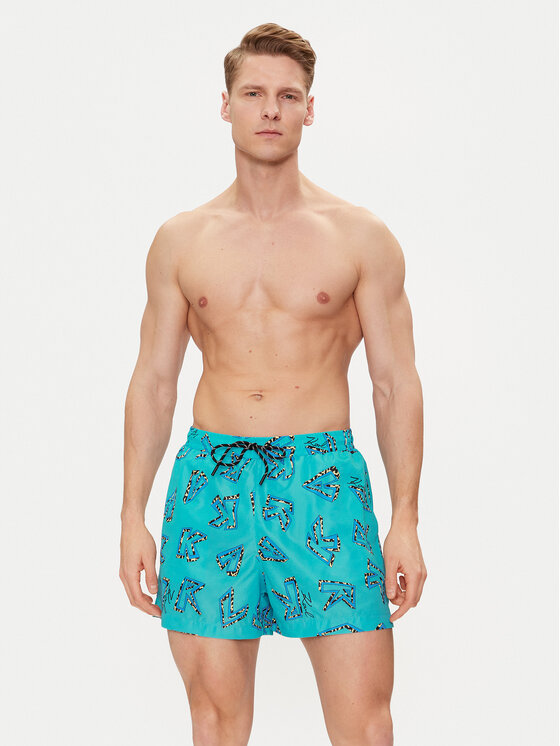 KARL LAGERFELD KARL LAGERFELD Pantaloni scurți de plajă 241M2212 Albastru Regular Fit