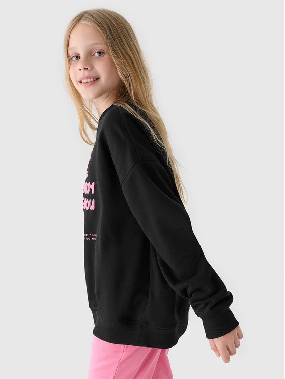 4F 4F Mikina 4FJRAW24TSWSF1791-20S Čierna Loose Fit