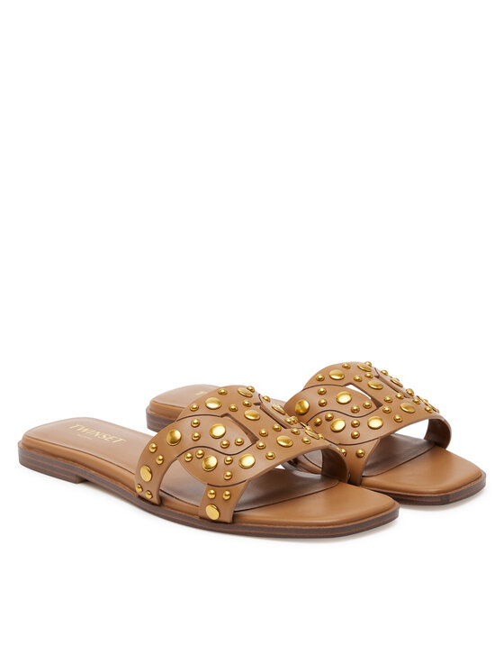 TWINSET TWINSET Šľapky 251TGT072 Hnedá