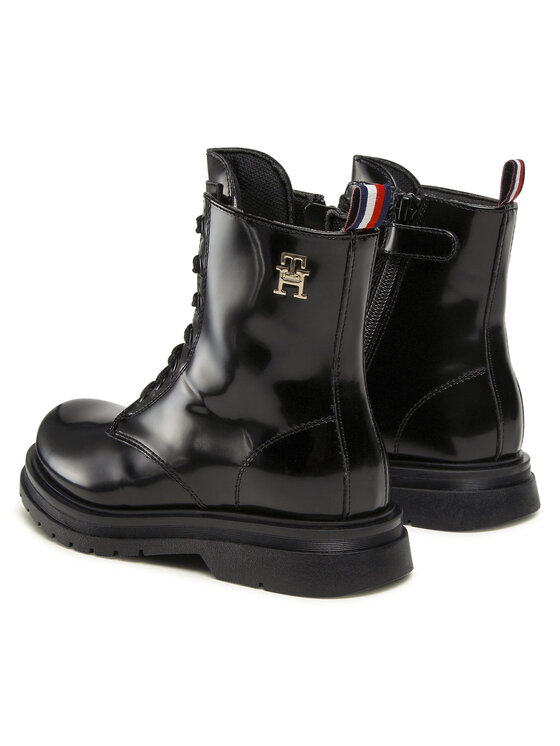 Tommy Hilfiger Tommy Hilfiger Kozaki Lace-Up Bootie T4A5-32411-1453 M Czarny