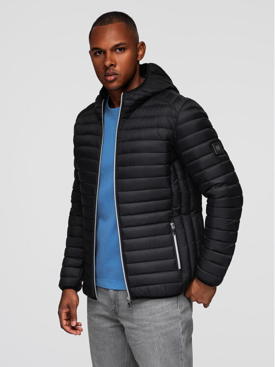 Ombre Ombre Kurtka puchowa OM-JALP-0211 Czarny Regular Fit