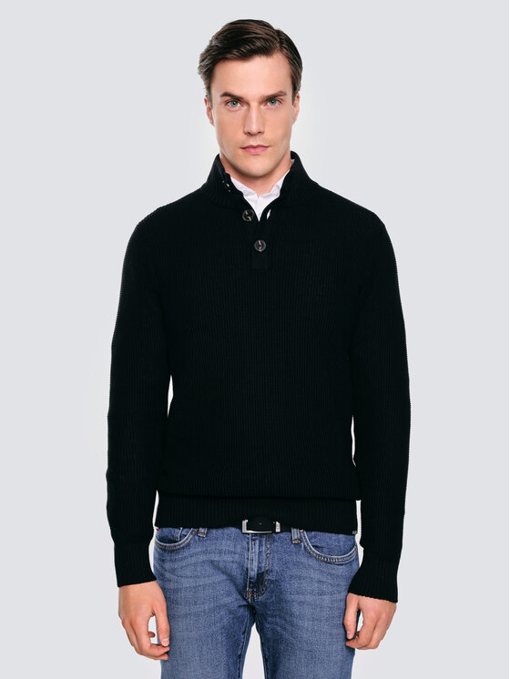 BIG STAR BIG STAR Sweter NERONI Czarny Basic Fit