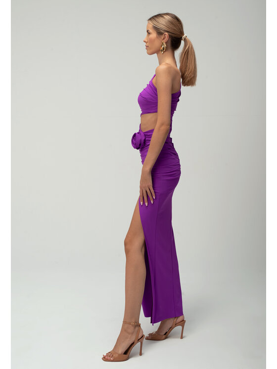 sax35th sax35th Sukienka wieczorowa ANDROMEDA Fioletowy Slim Fit