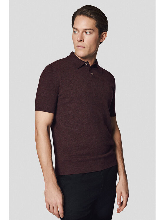 Lancerto Lancerto Polo Nils PO073125000054 Bordowy Regular Fit