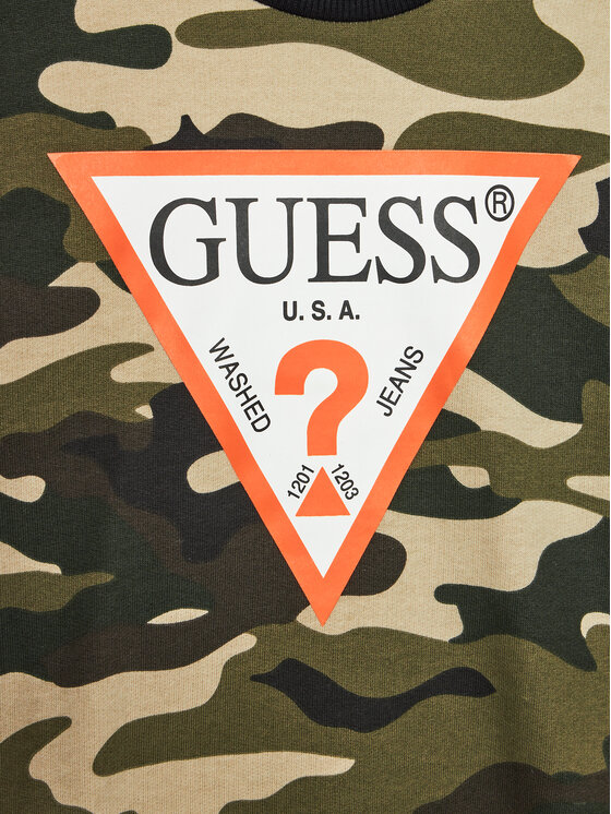 Guess Guess Bluza L4BQ01 KAD73 Zielony Regular Fit