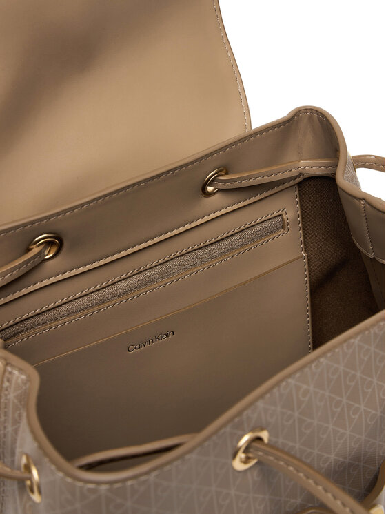 Calvin Klein Calvin Klein Hátizsák Emblem Aop Flap Backpack LV04F3271G Bézs
