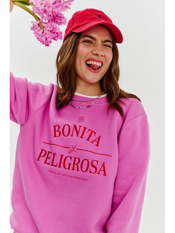 NAOKO NAOKO Mikina Bonita Y Peligrosa Ružová Regular Fit