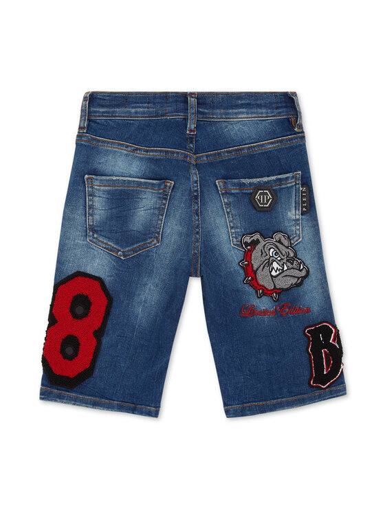 PHILIPP PLEIN PHILIPP PLEIN Szorty jeansowe 27769 Błękitny Basic Fit