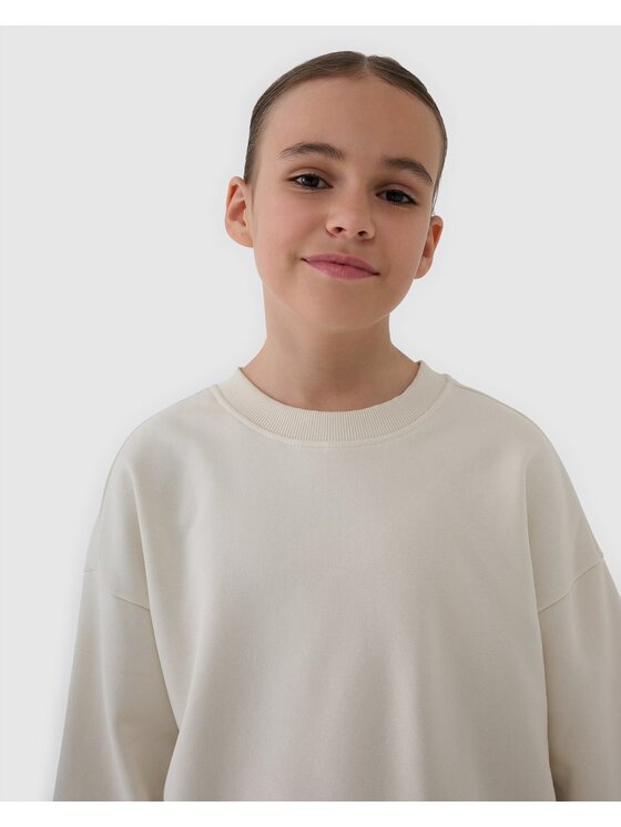 4F 4F Felpa 4FJWSS25TSWSF1479-12S Bianco Regular Fit