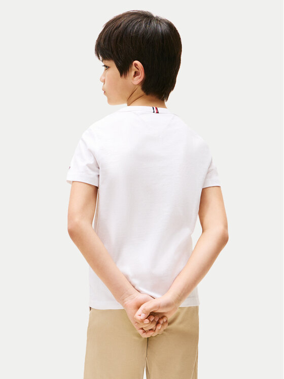 Tommy Hilfiger Tommy Hilfiger T-Shirt Curved Graphic KB0KB09800 Biały Regular Fit