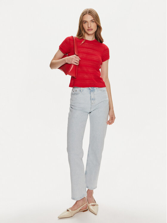 Pieces Pieces T-shirt Agda 17148867 Crvena Loose Fit