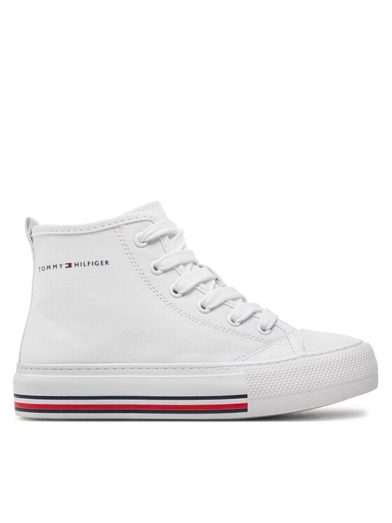Teniși Tommy Hilfiger High Top Lace-Up Sneaker T3A9-33188-1687 M White 100