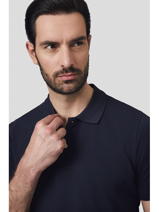 Lancerto Lancerto Polo Cassian PO073125000004 Granatowy Regular Fit