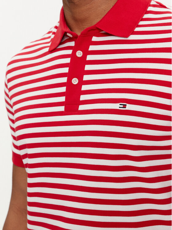 Tommy Hilfiger Tommy Hilfiger Тениска с яка и копчета 1985 MW0MW17771 Червен Slim Fit