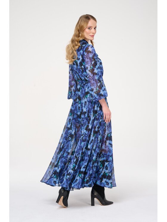 Castellani Castellani Sukienka wieczorowa Elmira Granatowy Regular Fit