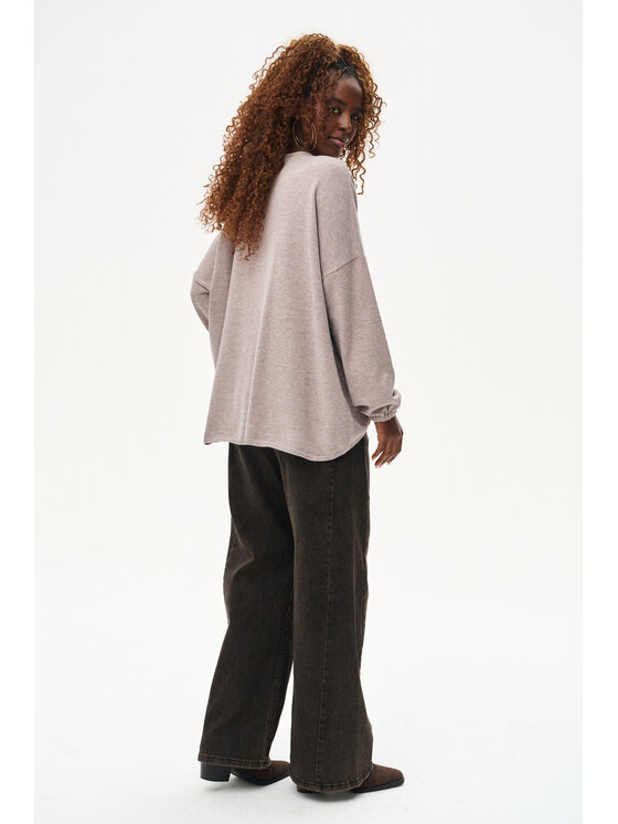 blue shadow blue shadow Sweter Tol Beżowy Regular Fit