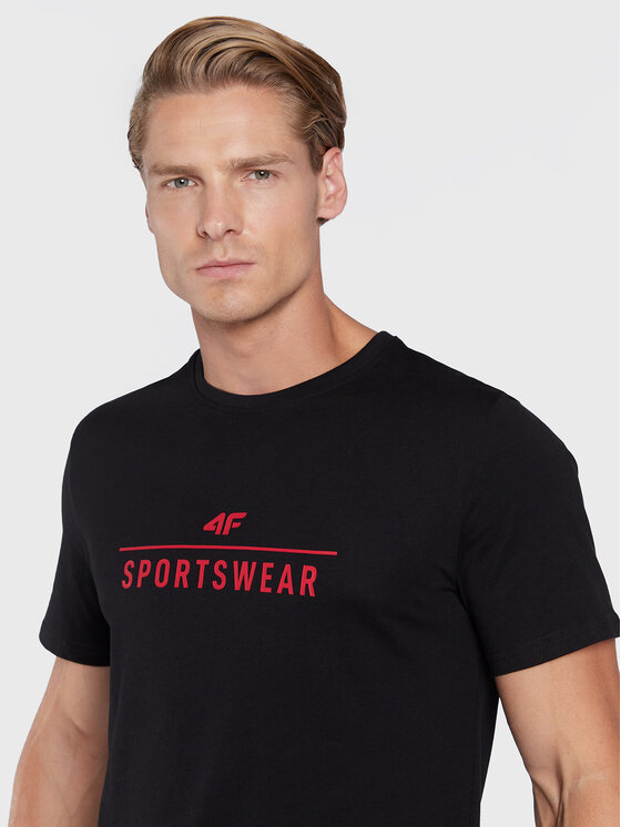 4F 4F T-Shirt H4Z22-TSM354 Czarny Regular Fit