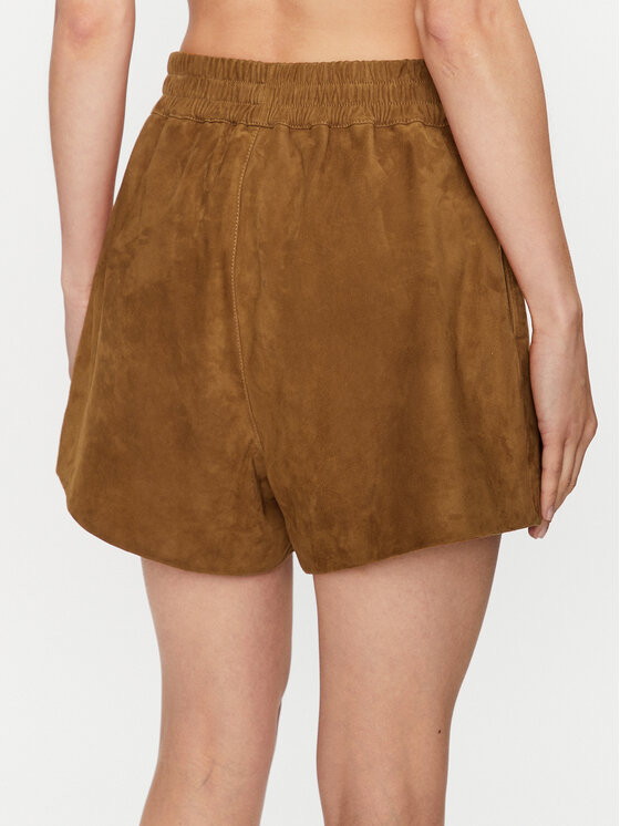 Short cuir marron hot sale