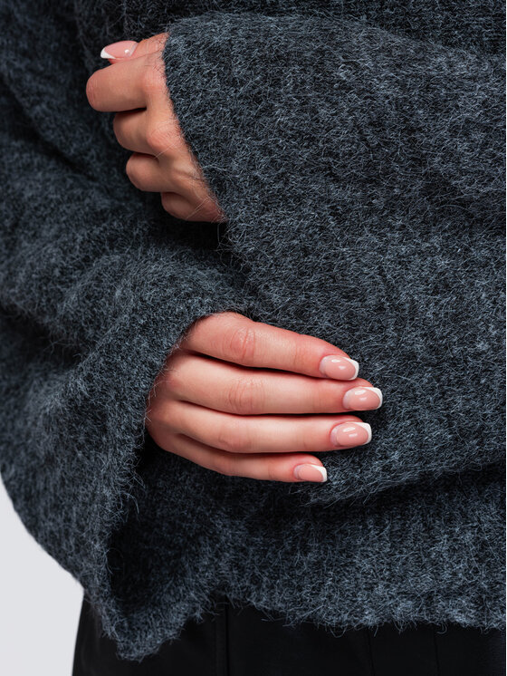 Ombre Ombre Svetr OW-SW-E0063 Šedá Relaxed Fit