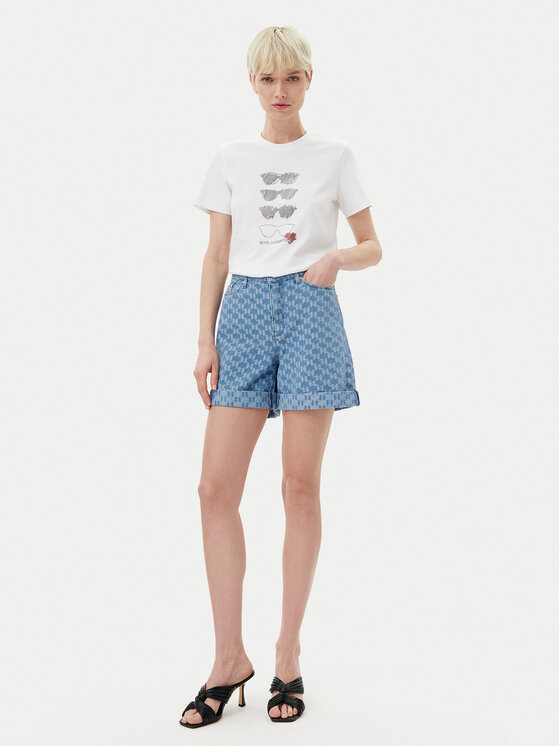 KARL LAGERFELD KARL LAGERFELD Pantaloni scurți de blugi A2W10111 Albastru Regular Fit