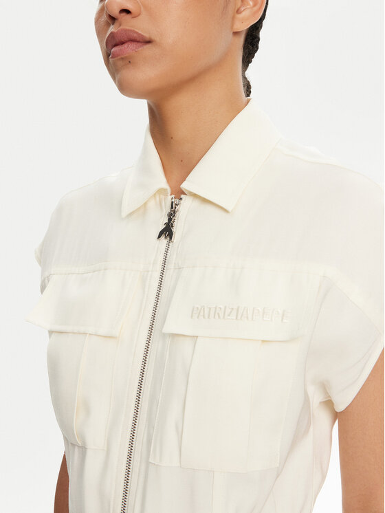 Patrizia Pepe Patrizia Pepe Salopetă 2T0072 A573 W146 Écru Regular Fit
