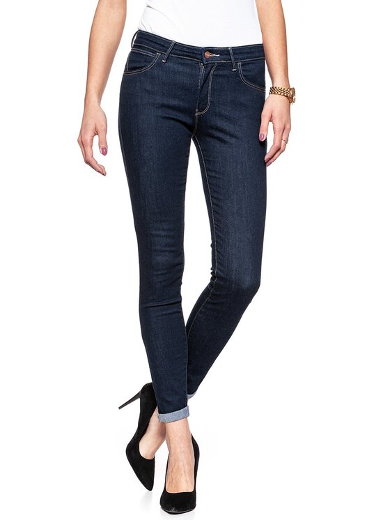 Wrangler Wrangler Jeansy HIGH RISE SKINNY Niebieski Skinny Fit