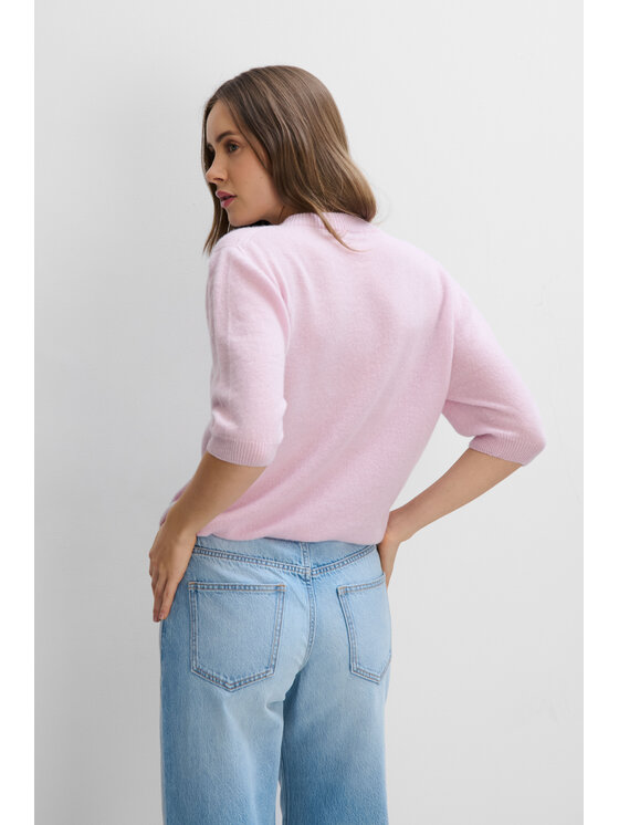 Fobya Fobya Bluzka F2120 Różowy Basic Fit