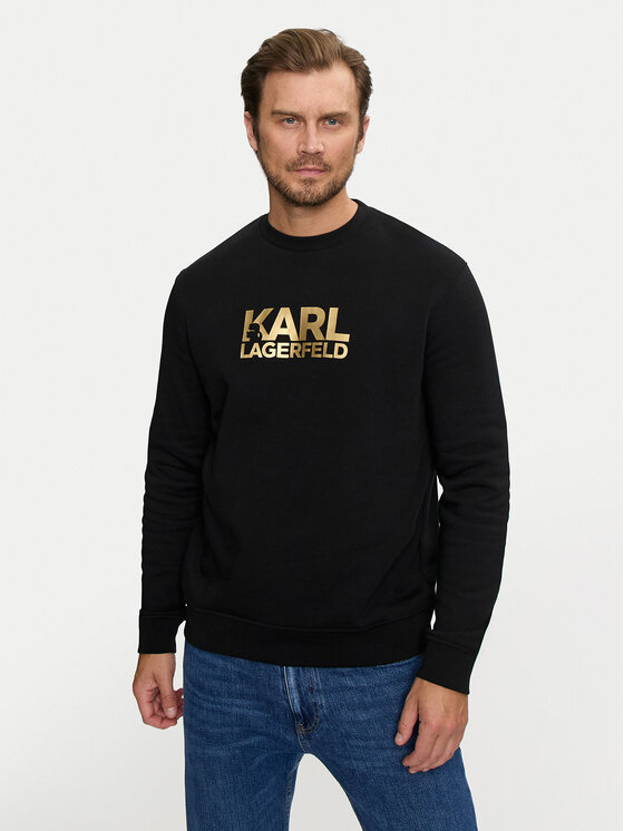 KARL LAGERFELD Džemperis ar kapuci 705091 544917 Melns Regular Fit