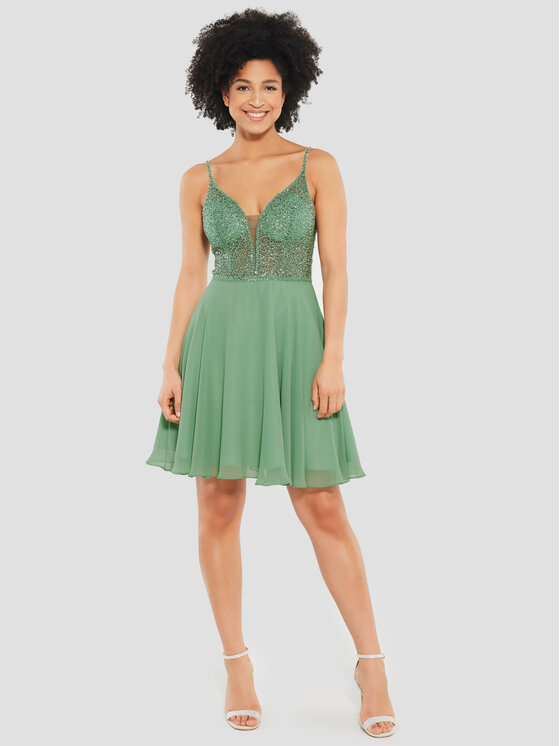 Swing Swing Kokteiļkleita 5AE19300 Zaļš Slim Fit