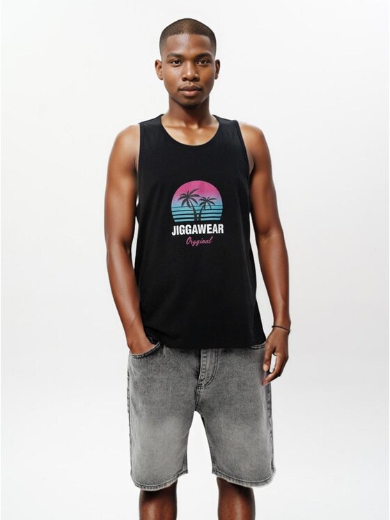 Jigga Wear Jigga Wear Tank top Tank Top Męski Czarny / Różowy Jigga Wear Vice L Czarny Regular Fit