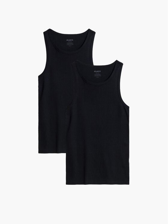 Atlantic Atlantic Podkoszulek basic Czarny Regular Fit