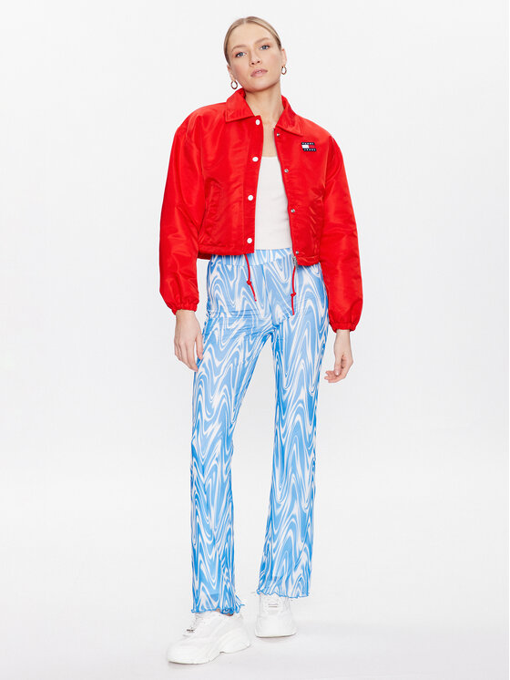 Tommy Jeans Tommy Jeans Prijelazna jakna Cropped Coach DW0DW15334 Crvena Cropped Fit