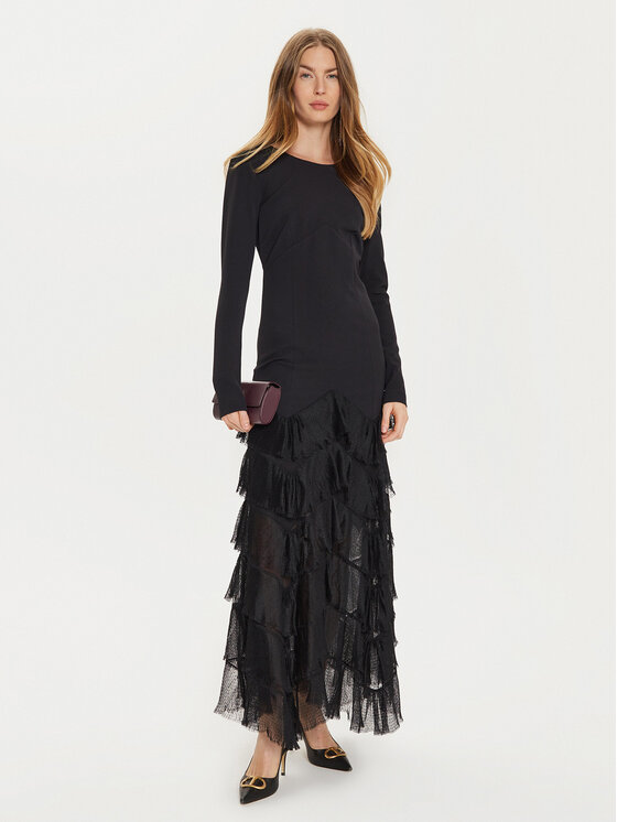 TWINSET TWINSET Kokteilinė suknelė 242TT2300 Juoda Slim Fit