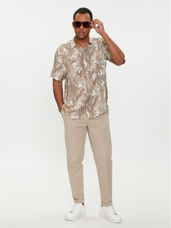 Guess Guess Koszula M4GH76 WD4Z2 Beżowy Slim Fit
