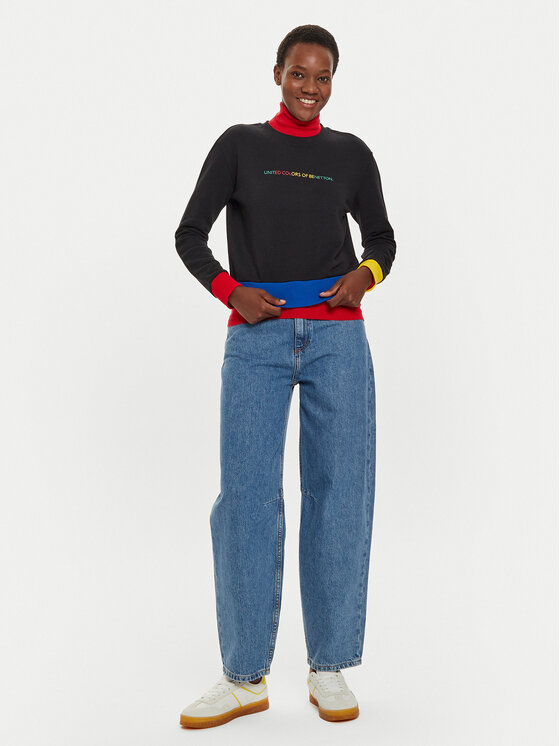 United Colors Of Benetton United Colors Of Benetton Felpa 3J68D107Z Nero Regular Fit
