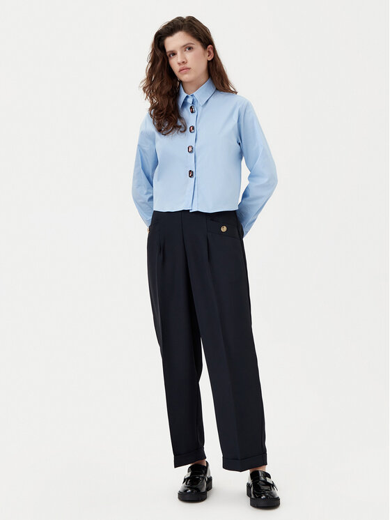 Motivi Motivi Kalhoty culottes P046Q003475N Tmavomodrá Relaxed Fit