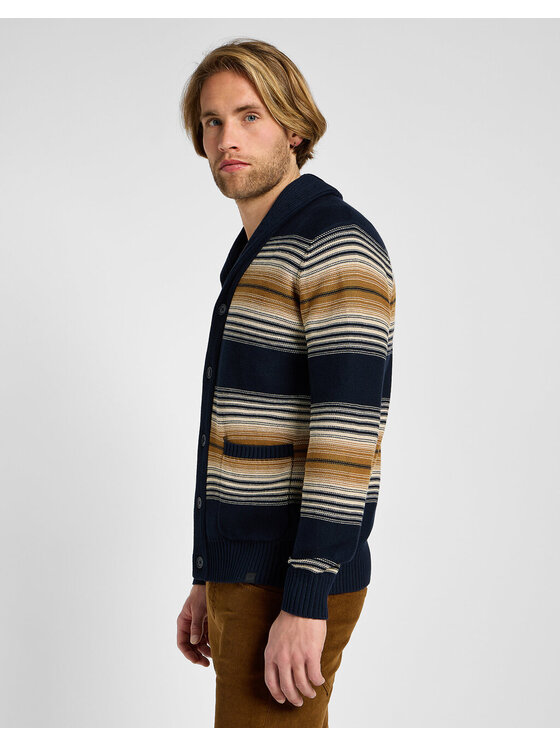 Lee Lee Maglione FRONTIER CARDIGAN Blu Regular Fit