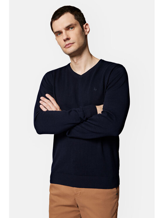 Lancerto Lancerto Sweter Anthony SW073223000043 Granatowy Regular Fit