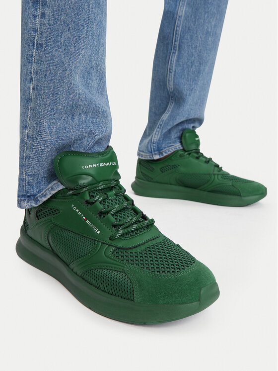 Tommy Hilfiger Tommy Hilfiger Sneakersy Lightweight Runner Monocolor FM0FM05928 Zielony