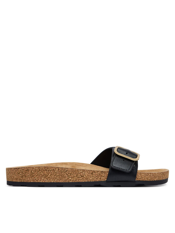 Tommy Hilfiger Tommy Hilfiger Pantoletten Cork Footbed Slip-On Sandals FW0FW09344 Schwarz